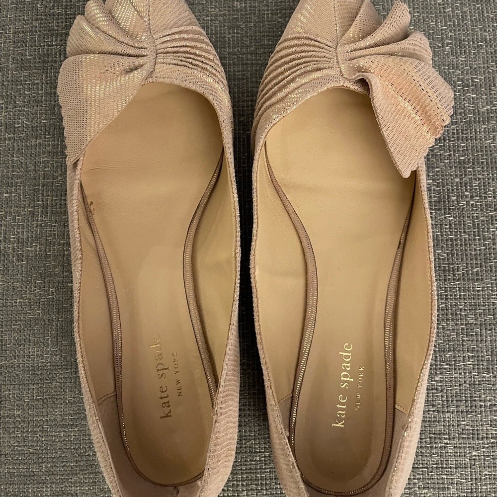 Kate Spade Metallic flats, size 10.
